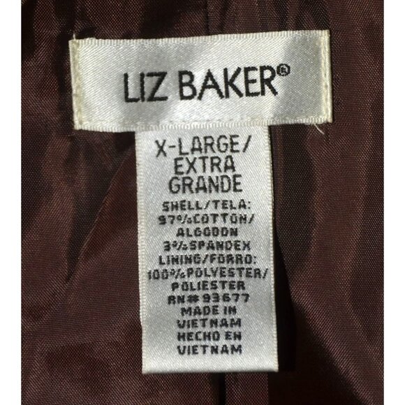 Liz Baker Ladies XL Brown Polka Dot Button Up Dress Jacket Coat Pockets Cotton - Picture 7 of 8